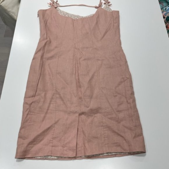BIANCA NYGARD | Soft Pink 100% Linen Fully Lined Dress ~ BNWOT ~ Size 14 - Picture 3 of 16
